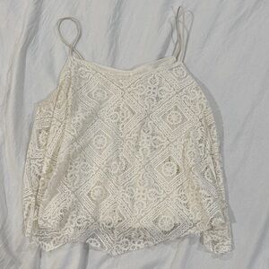 American Eagle Outfitters Cream Lace Camisole